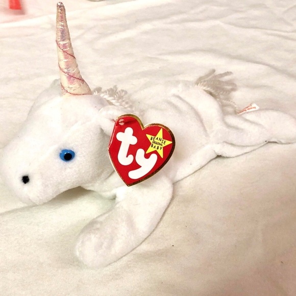 Ty Other - 5-21-1994 TY Beanie Babies MYSTIC the Unicorn 4007 Course Mane Iridescent Horn